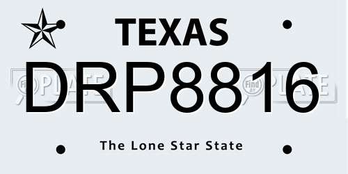 DRP8816 Texas License Plate