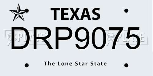 DRP9075 Texas License Plate