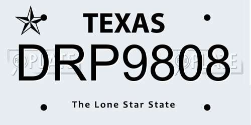 DRP9808 Texas License Plate