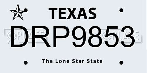DRP9853 Texas License Plate