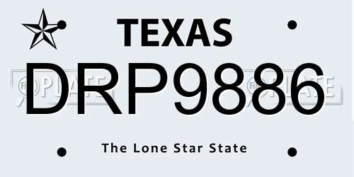 DRP9886 Texas License Plate