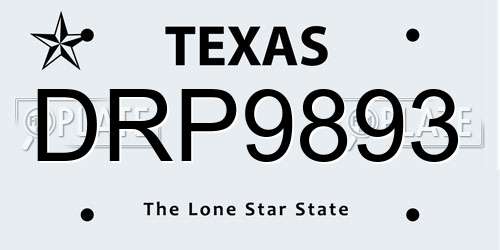 DRP9893 Texas License Plate