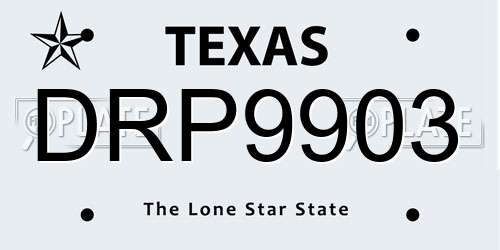 DRP9903 Texas License Plate