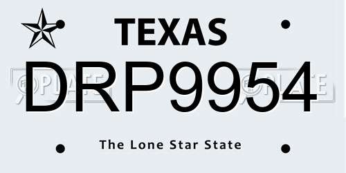 DRP9954 Texas License Plate