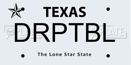 DRPTBL Texas License Plate