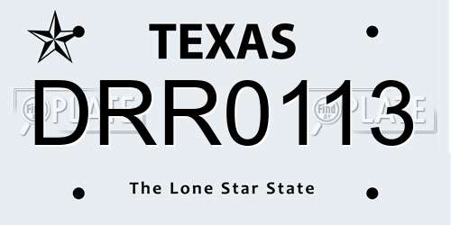 DRR0113 Texas License Plate