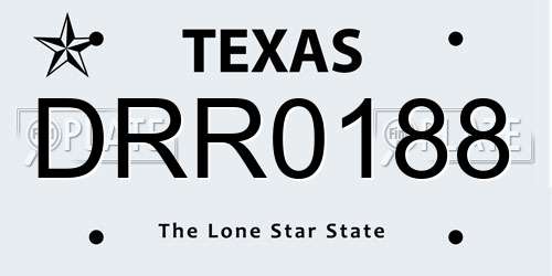 DRR0188 Texas License Plate