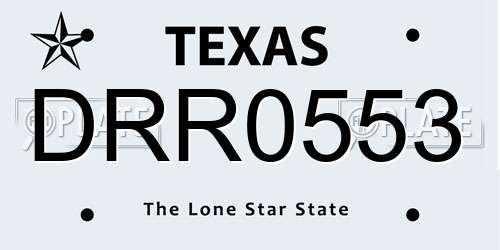 DRR0553 Texas License Plate