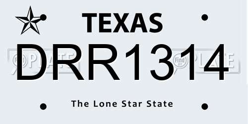 DRR1314 Texas License Plate