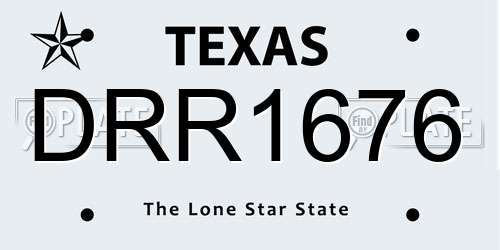 DRR1676 Texas License Plate