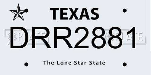 DRR2881 Texas License Plate