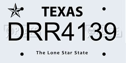 DRR4139 Texas License Plate