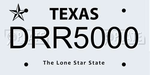 DRR5000 Texas License Plate