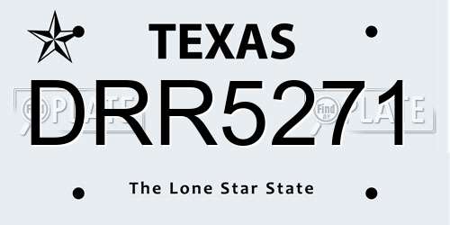DRR5271 Texas License Plate