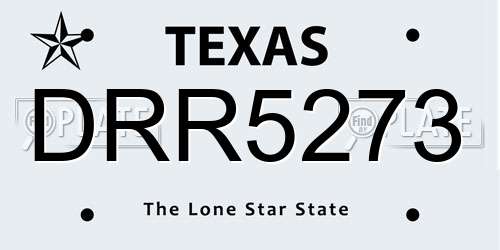 DRR5273 Texas License Plate