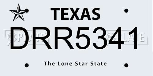 DRR5341 Texas License Plate