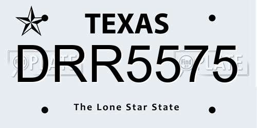 DRR5575 Texas License Plate