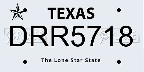 DRR5718 Texas License Plate