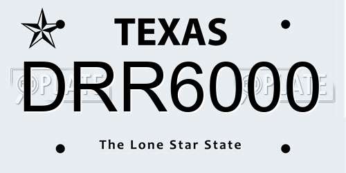 DRR6000 Texas License Plate