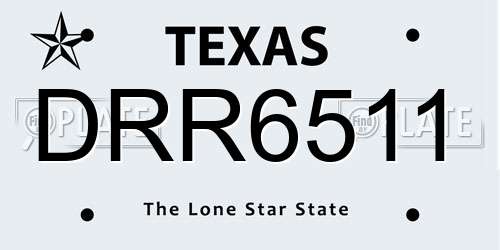 DRR6511 Texas License Plate