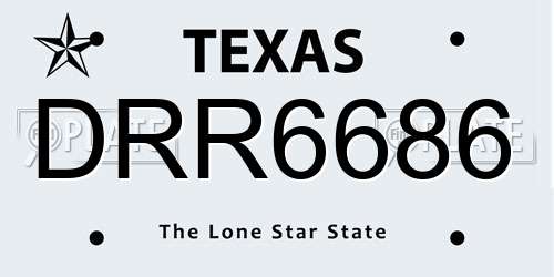 DRR6686 Texas License Plate