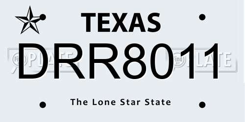 DRR8011 Texas License Plate