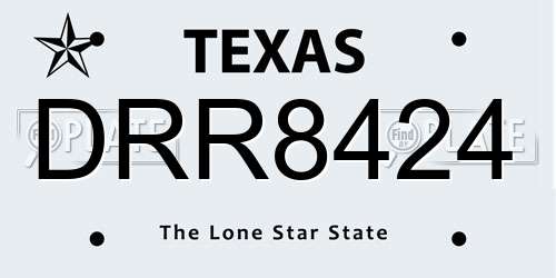 DRR8424 Texas License Plate