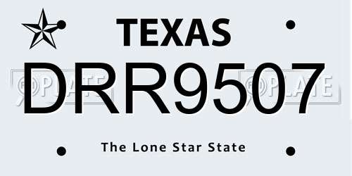 DRR9507 Texas License Plate