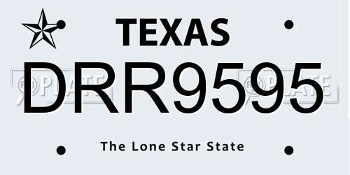 DRR9595 Texas License Plate