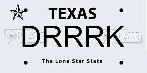 DRRRK Texas License Plate