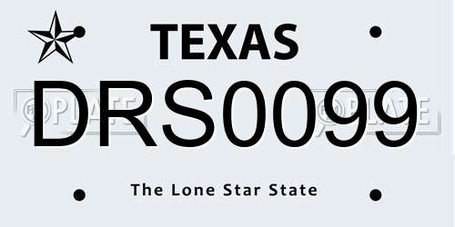 DRS0099 Texas License Plate