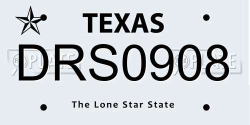 DRS0908 Texas License Plate