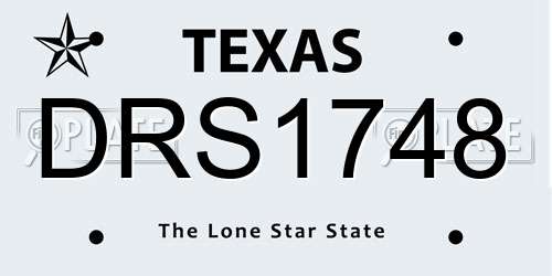 DRS1748 Texas License Plate