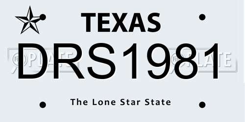 DRS1981 Texas License Plate