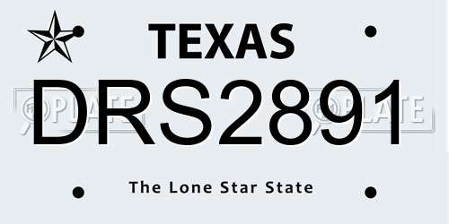 DRS2891 Texas License Plate