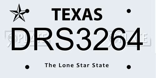 DRS3264 Texas License Plate