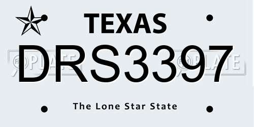 DRS3397 Texas License Plate