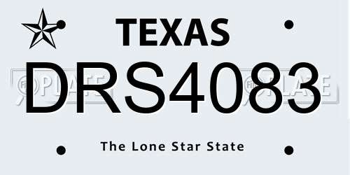 DRS4083 Texas License Plate