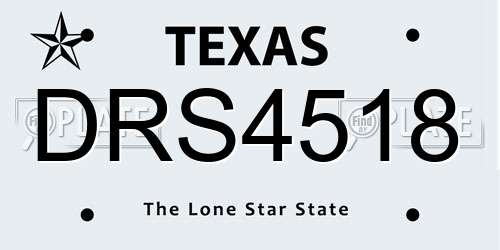 DRS4518 Texas License Plate