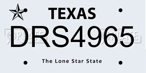 DRS4965 Texas License Plate