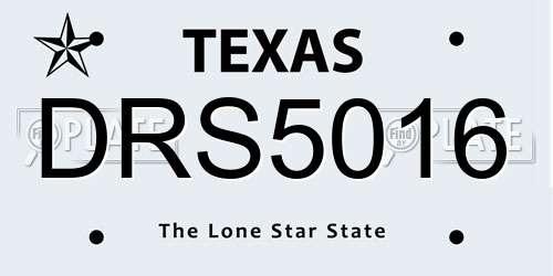 DRS5016 Texas License Plate