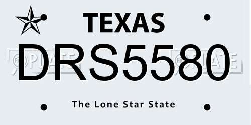 DRS5580 Texas License Plate