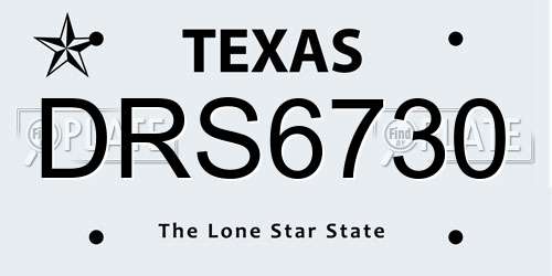 DRS6730 Texas License Plate