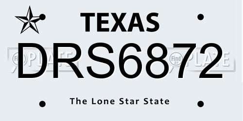 DRS6872 Texas License Plate