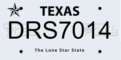 DRS7014 Texas License Plate