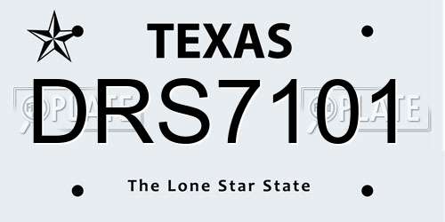 DRS7101 Texas License Plate