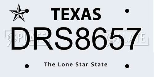 DRS8657 Texas License Plate