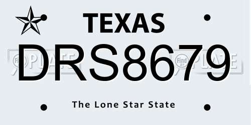 DRS8679 Texas License Plate