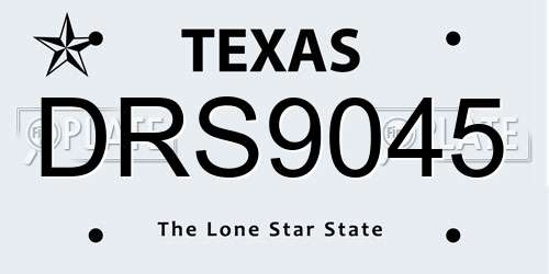 DRS9045 Texas License Plate