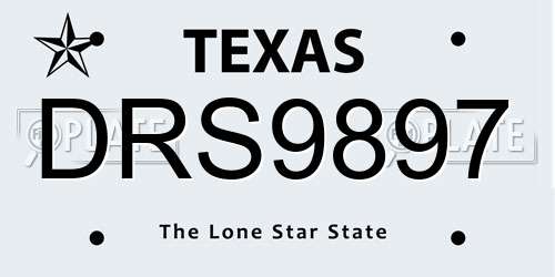 DRS9897 Texas License Plate